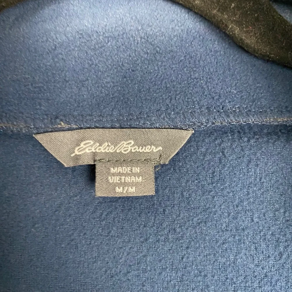 Eddie Bauer Womens Navy Blue Quarter Zip Fleece Pullover Jacket Size‎ Medium